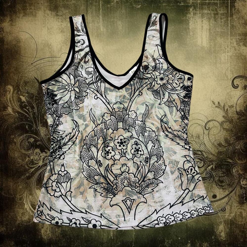fairy whimsi boho baroque-inspired print floral graphic tank